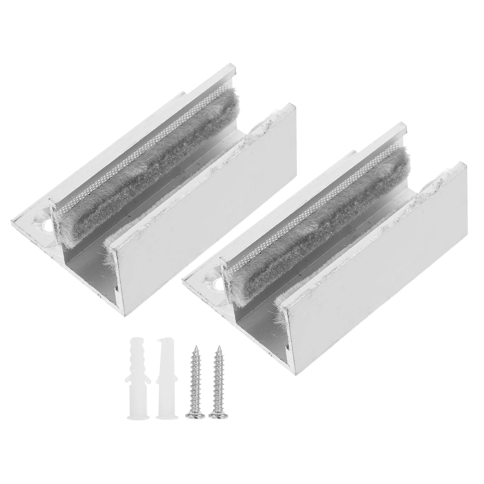

2pcs Glass Door Swing Stopper Sliding Doors Bottom Guides Stabilizer Aluminum Alloy Floor Guide Barn Door Hardware