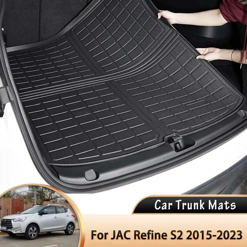 For JAC Refine S2 JS2 Sei 2 EV6S iEV7S iEV40 EVO3 2015~2023 Car Rear Trunk Mat Floor Waterproof Tray Liner Cargo Boot Carpet Mud