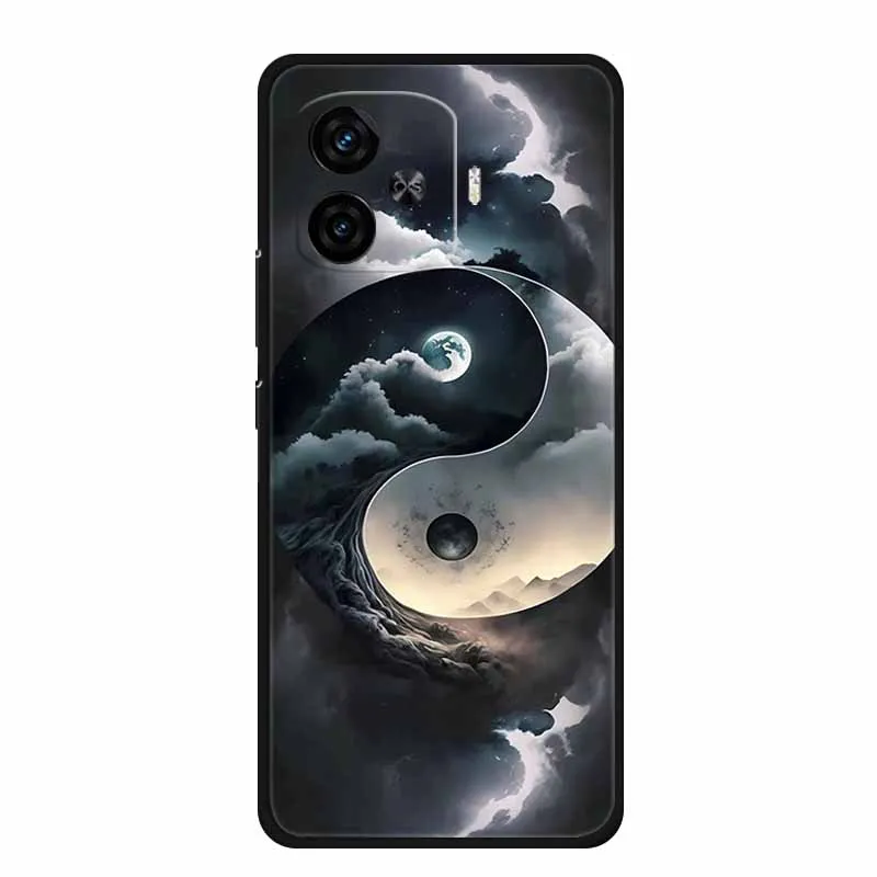 6.78 "ل Vivo iQOO Z9 توربو حافظة Z 9 توربو غطاء الهاتف أسود سيليكون لينة حالات ل Vivo iQOO Z9 توربو الغطاء الخلفي قذيفة