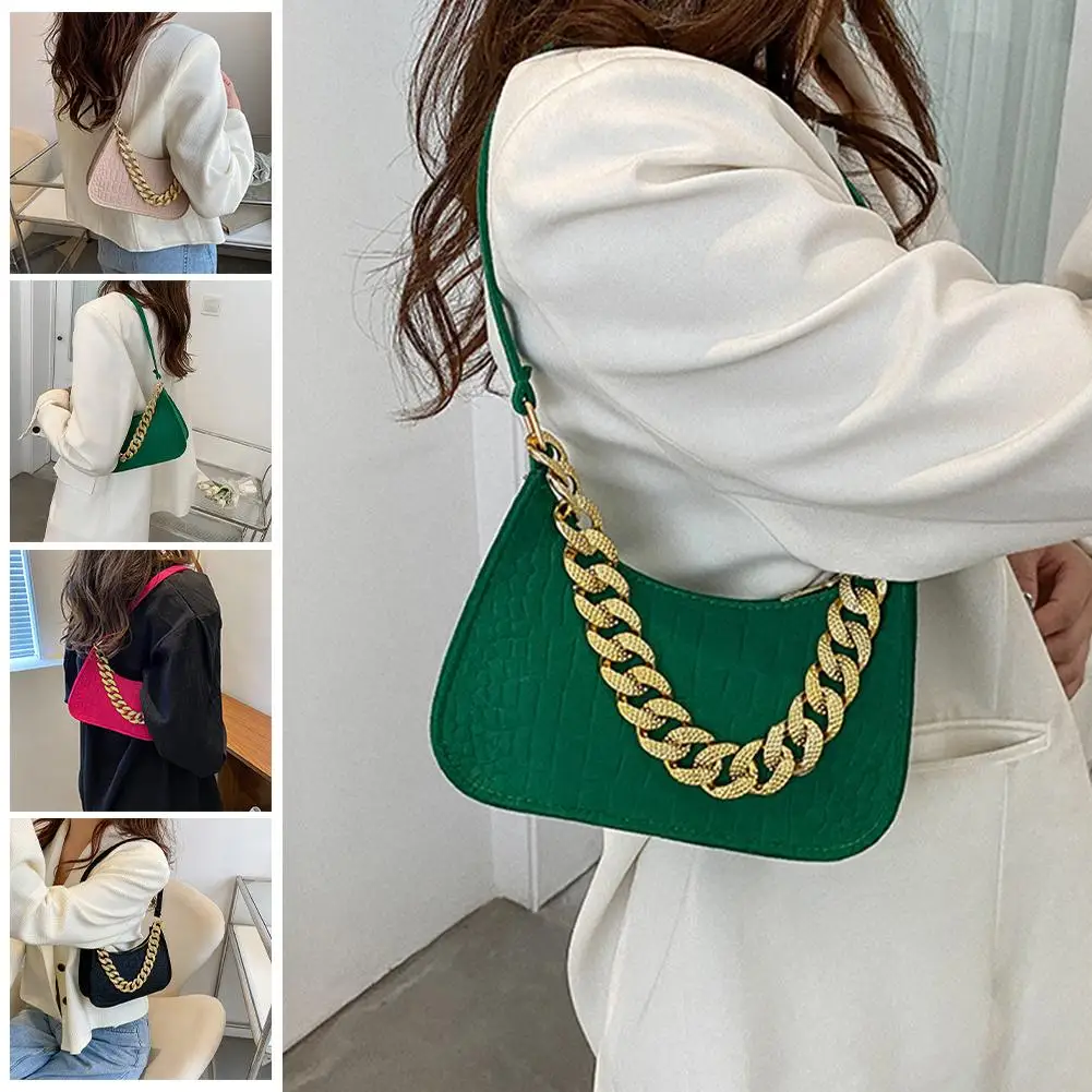 

Light Luxury Handbags Metal Chain Shoulder Bag Women Handbag Office Bags Ladies Clutch Fashion Party Elegant New V8f4