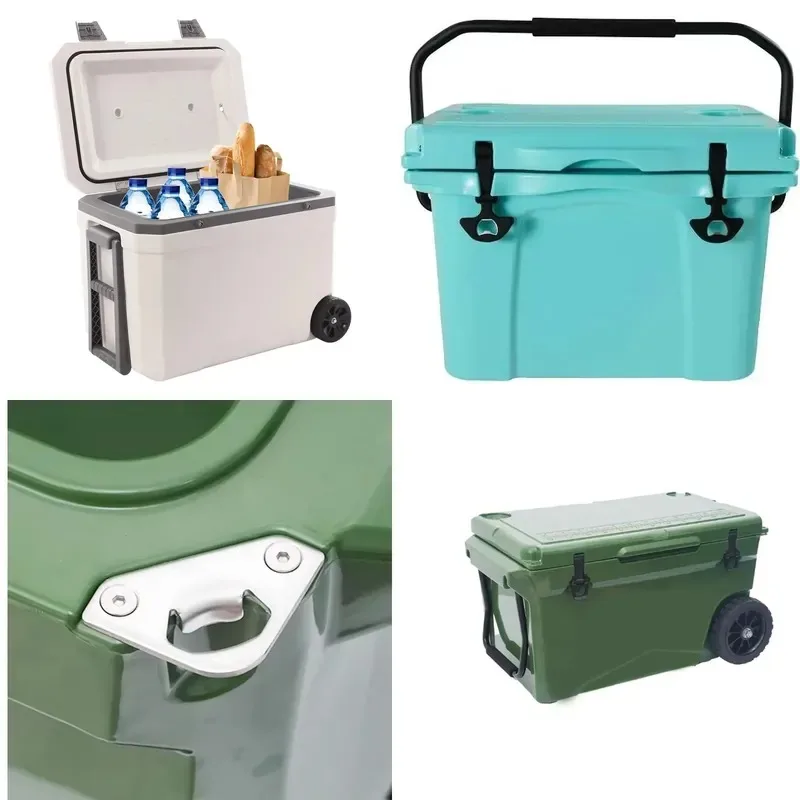 Stainless Steel Square Portable Cooler 8L-48L Ice Retention Up to 20 Days for Camping Fishing