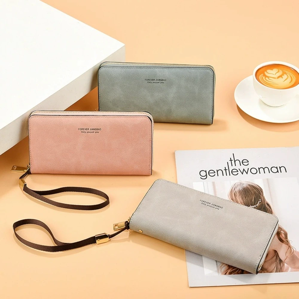 1 Stück Damen Multifunktions-Geldbörse Geldbeutel Lange PU-Leder Reißverschluss-Clutch Brieftasche Kartenhalter Damen-Portemonnaie