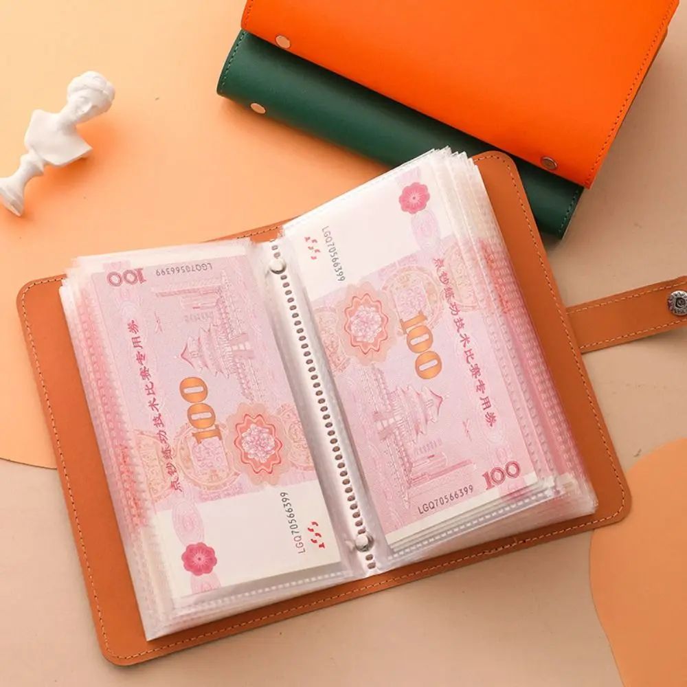 Save Money 100 Envelopes Money Saving Challeng PU Large Capacity Mini Binder Savings Challenge Waterproof Reusable Budget Binder