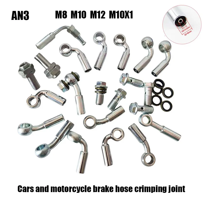 

Адаптер-соединитель для гидравлического тормозного шланга мотоцикла AN3, 8/10 мм, тип Banjo 45 ° Аксессуары для мотоциклов: винт для шланга сцепления