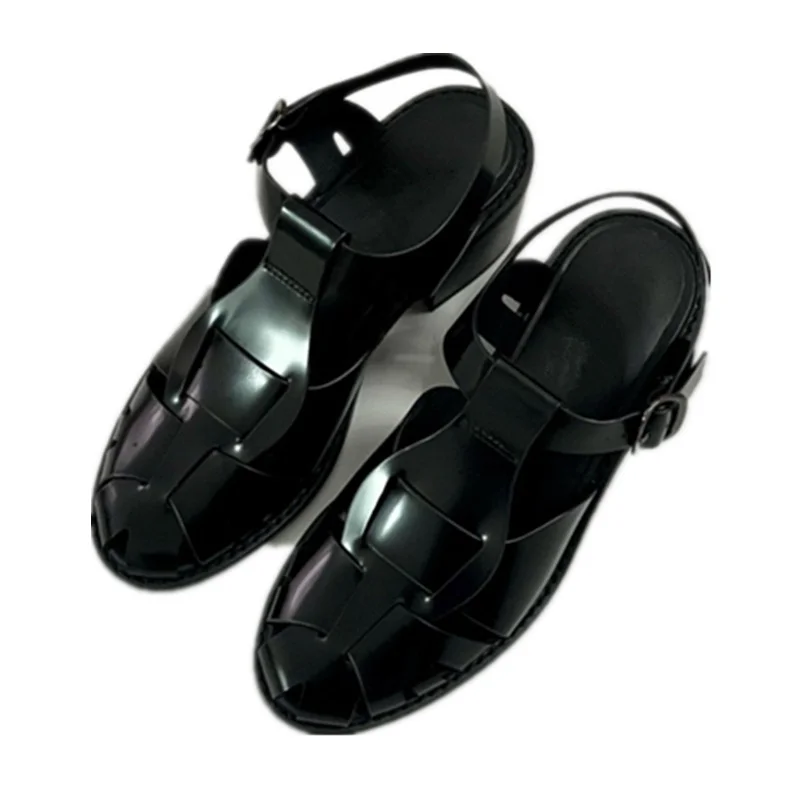 Withered Minimalist Women's Shoes British Retro Roman Sandals Cowhide Handmade Hollowed Summer High-heeled Sandals Women