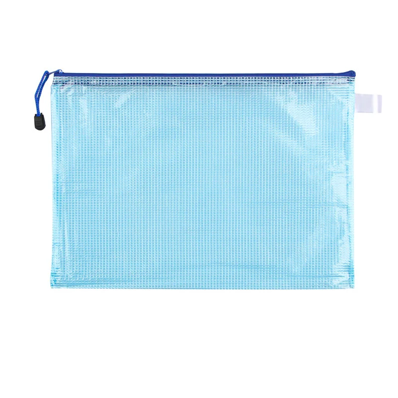 10Pcs Waterproof Mesh Zip File Folders Assorted Sizes A4/A5 School Office Supplies Pencil Case Storage Bags Stationery Products