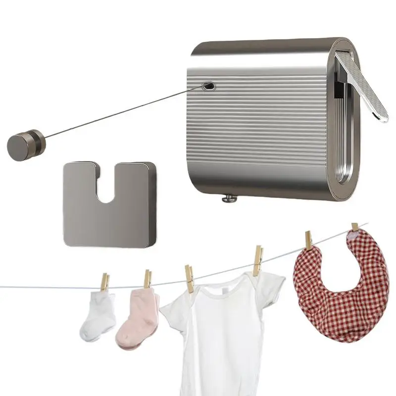

Retractable Clothesline 13.8 Ft Wall Mounted Drying Rack Clothing Rope Heavy Duty Retracting Clothesline For Balcony Patio