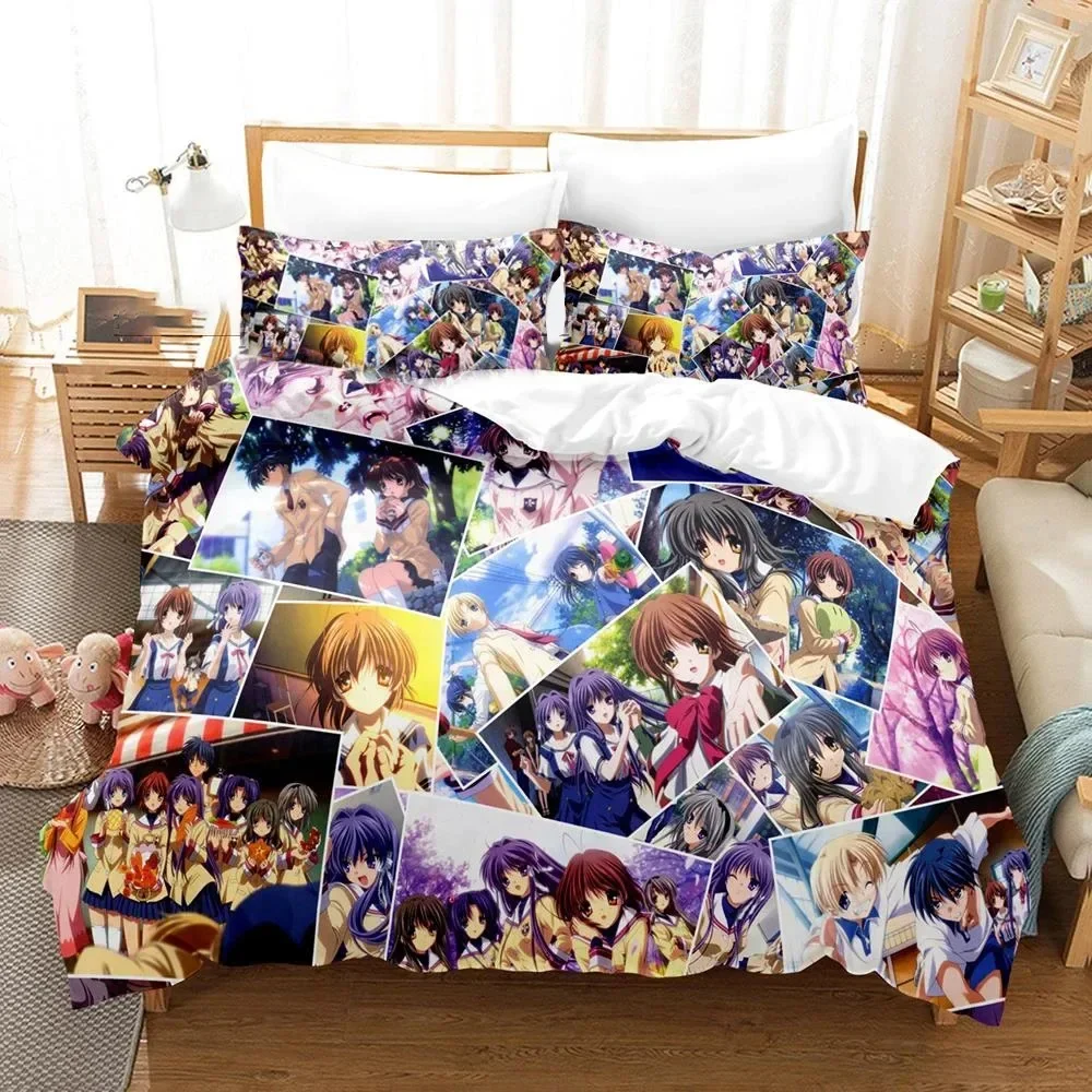 Anime Clannad Nagisa Furukawa Bedding Set Boys Girls Twin Queen Size Duvet Cover Pillowcase Bed Kids Adult Home Textileextile