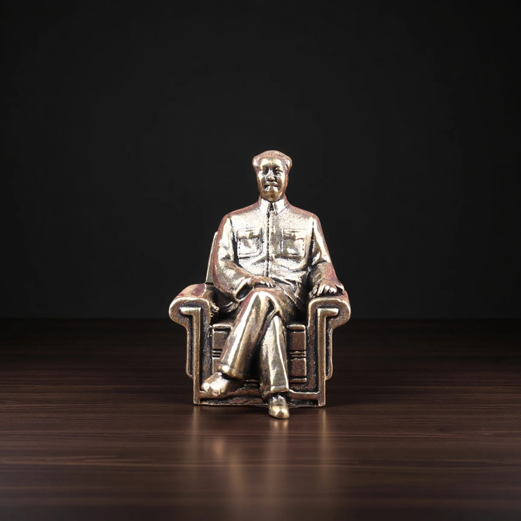Brass Great Man Bronze Statue Brass Crafts Ornament Mao Zedong Bronze Statue Desktop Great Man Mao Zedong Crafts