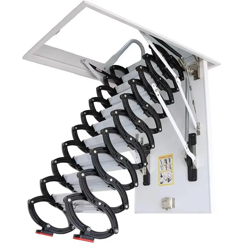 Customized Indoor Telescopic Climb Ladder, Electric Folding Retractable Attic Stairs with Invisible Lift Design for Home