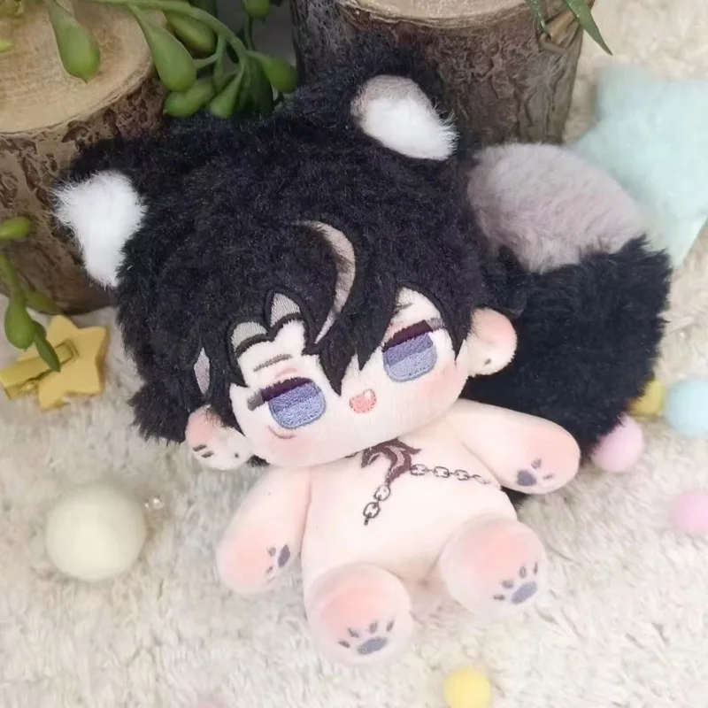 10cm Anime Plush Toys Tartaglia Cotton Doll Magnetic Tail Cospslay Soft Stuffed Plushie Dolls Anime Figure Children Girl Toys