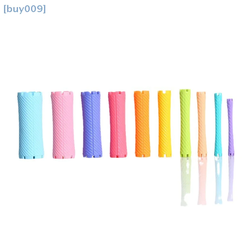 【buy009】10 قطع من أدوات تصفيف الشعر المطولة بدون حرارة يمكنك صنعها بنفسك، أدوات بيرم بتصميم مجوف حلزوني مموج الشعر السحري #1