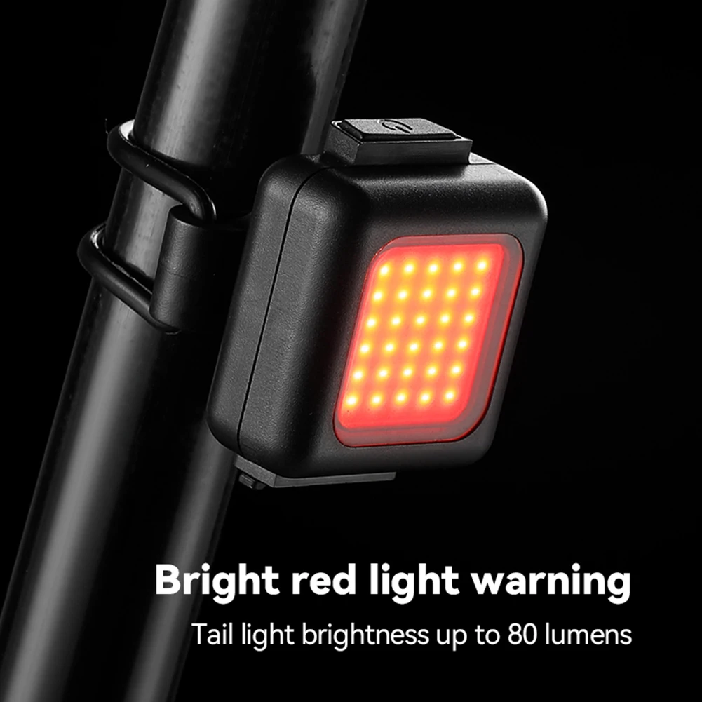 130LM/80LM 150mAh Bicycle Front Rear Lights Type-C USB Rechargeable COB LED Warning Cycling Light Waterproof Cycling Accessories