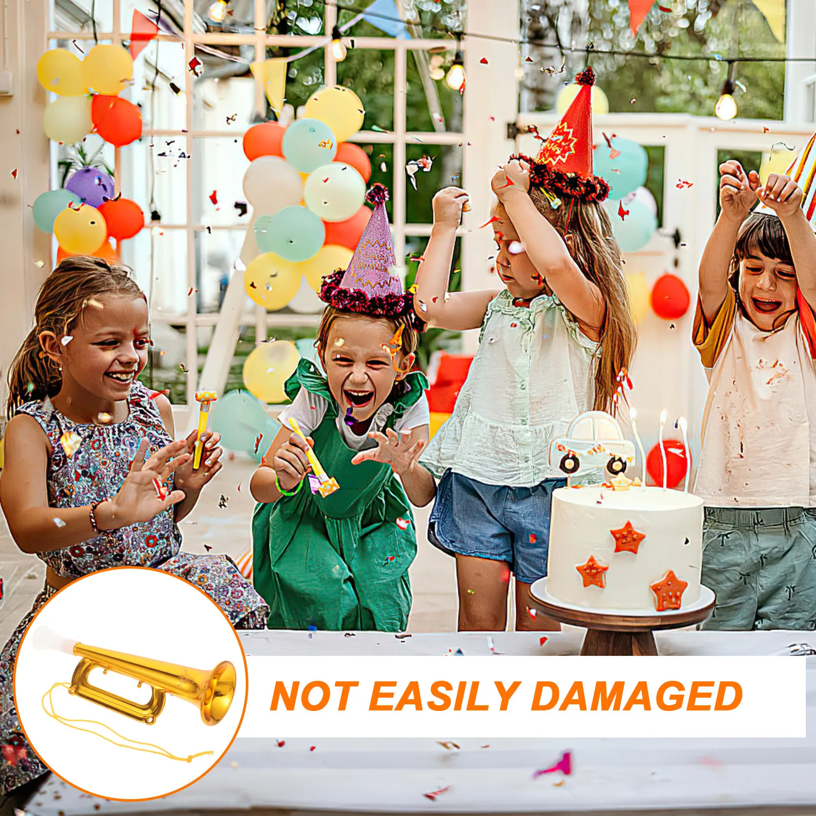 

10Pcs Colorful Cheering Trumpets Premium ABS Material Kids Outdoor Concert Party Stage Performance Props Trumpet Model
