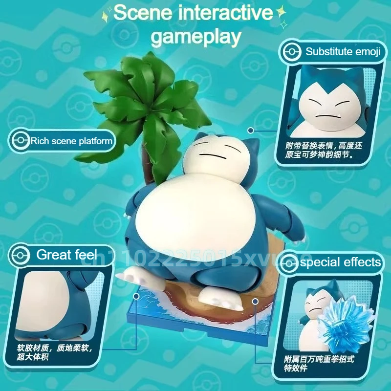 BLOKEES Pokemon Klocki Konstrukcyjne Kolekcja Postaci Lucario Snorlax Scyther Model do Składania Ruchome Figurki Dekoracja Prezent dla Dzieci