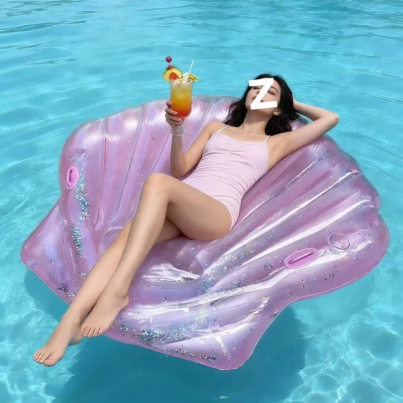 Inflatable Floating Bed Air Cushion Mattress for Pool Beach Swimming Adult Kids Water Lounger Photo Prop Summer Leisure Toy