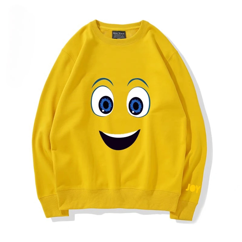 ديزني داخل خارج الكرتون طباعة التعبير حزمة زوجين جديد طاقم الرقبة سترة الرجال والنساء الربيع والخريف فضفاضة Hatless أعلى #3