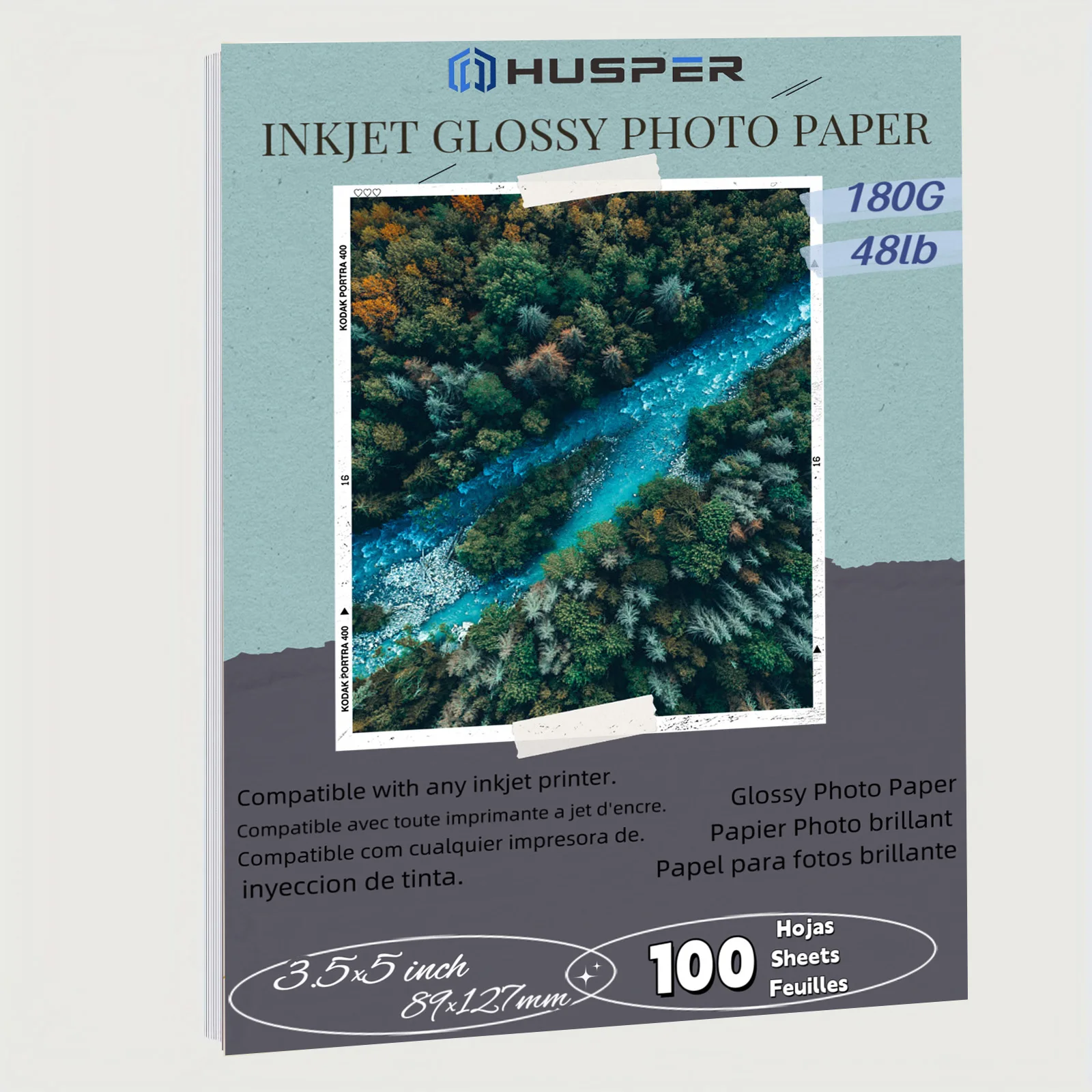 

HUSPER 3.5×5 inch 180G 100 Sheets Inkjet High glossy photo
