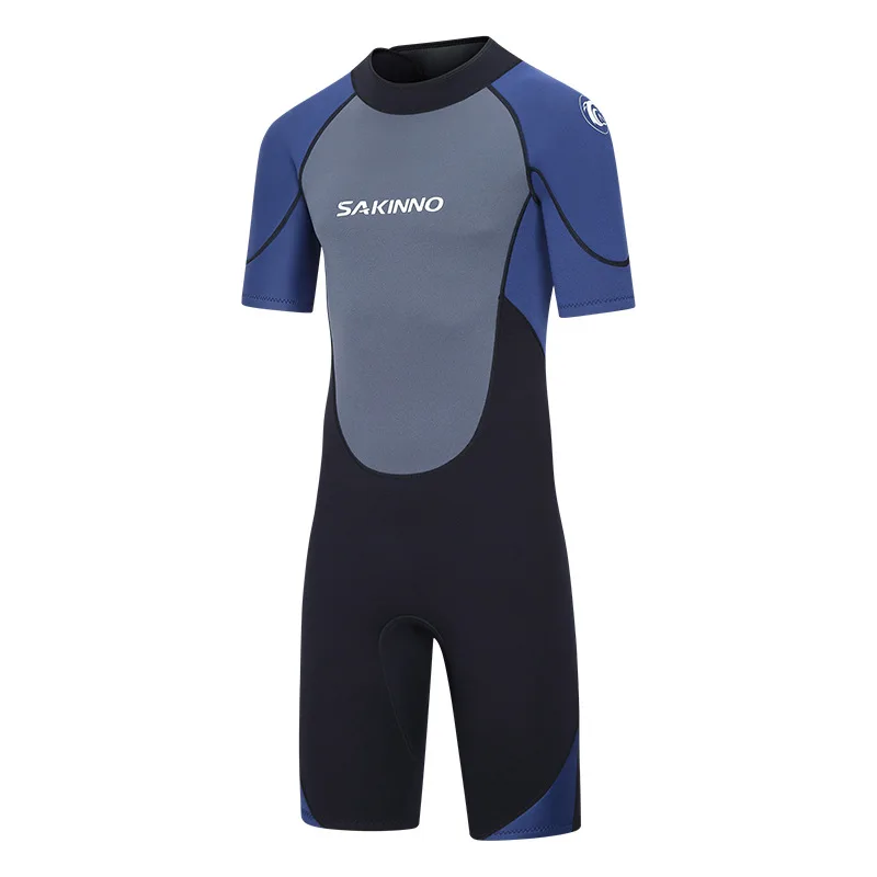 2-3MM Neoprene Wetsuit Man Shorty One-piece Warm Cold-proof Short-sleeved Diving Suit Swimming Surfsuit Snorkeling Swimwear