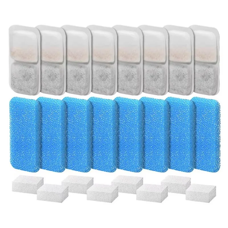 8 filtros para fuente de agua para gatos, compatibles con la fuente de agua automática para mascotas Oneisall, incluye filtros y esponjas de repuesto.