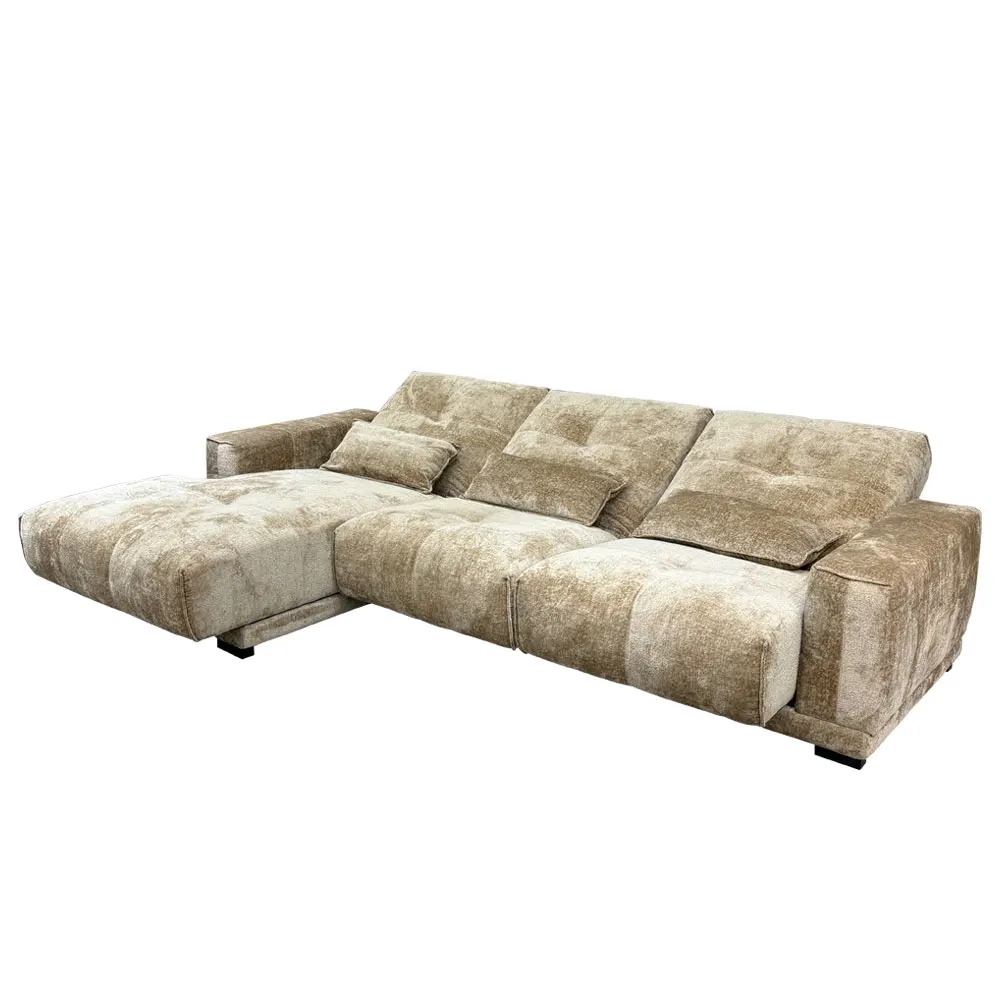 #Luxury European Velvet Sofa Bed Set Remote Control Private Cinema Function Extendable Villa Workshop Dining Living Apartment