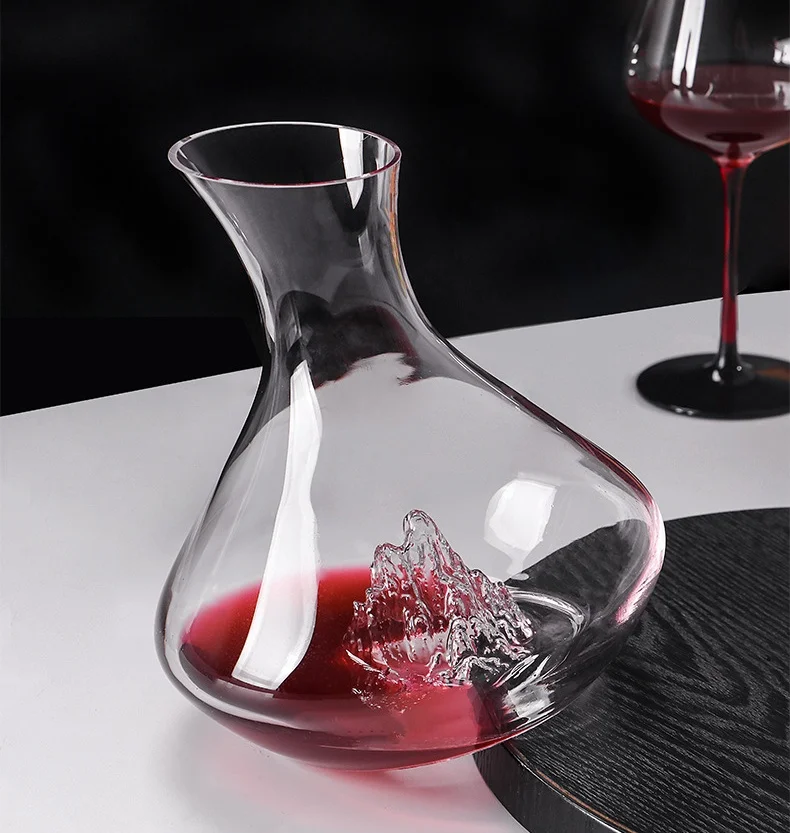 2000ML Crystal Glass Iceberg Wine Decanter Decorative Micro Landscape Red Aerator Bordeaux Carafe Pub Party Supplies