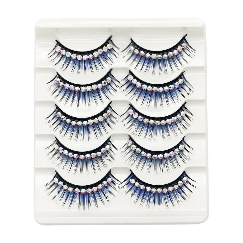 Diamante False Eyelashes with Soft Skin-Friendly Chemical Fiber Material for Beauty Blogger Makeup Lover Use