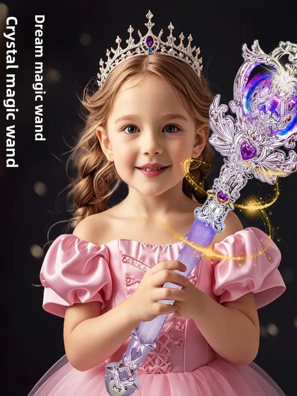 

Волшебная палочка для девочек Princ, светящаяся, с музыкой, маленькая, пластиковая, электронная игрушка, подарок на Новый год для детей