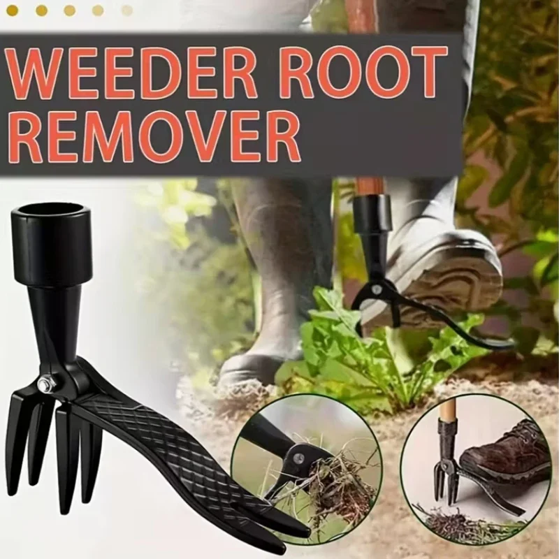 4-Claw Upright Weeder with Adjustable Height Heavy-Duty Stand Up Weed Puller Tool Portable Tool for Lawn Durable Lightweight