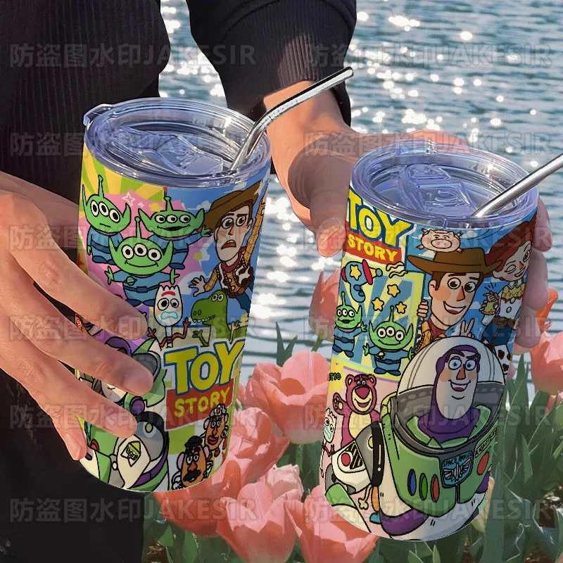 Toy Story Buzz Lightyear Cartoon Animation Creative Stainless Steel Insulated Cup Kawaii Fashion High-Looking Portable Straw Cup