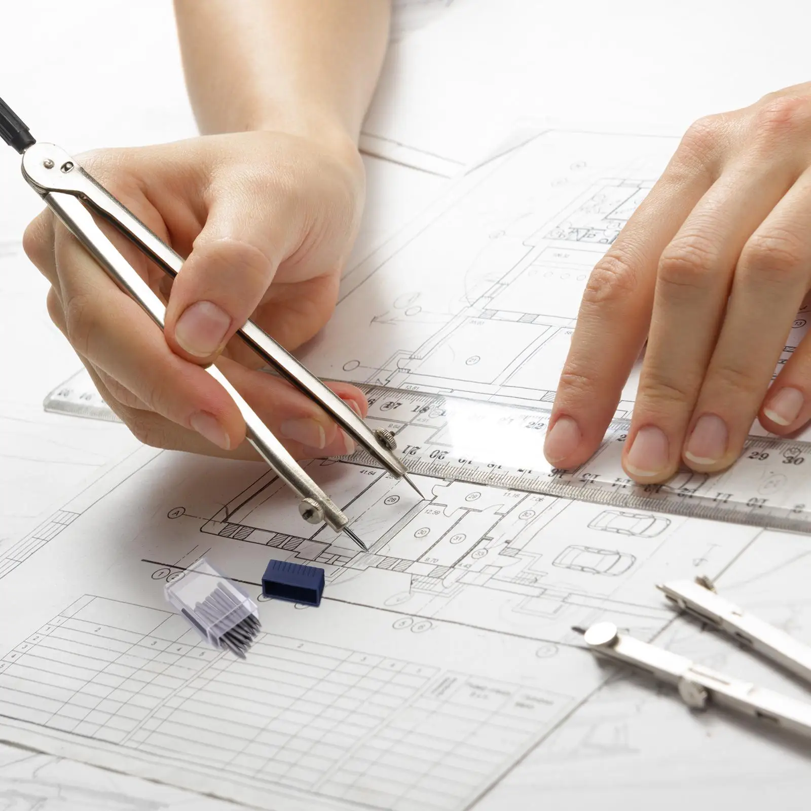 Professional 2mm 25mm Compass Cores Pencil Lead Refills for School Drawing Tools Storage Plastic Tube Student Drafting