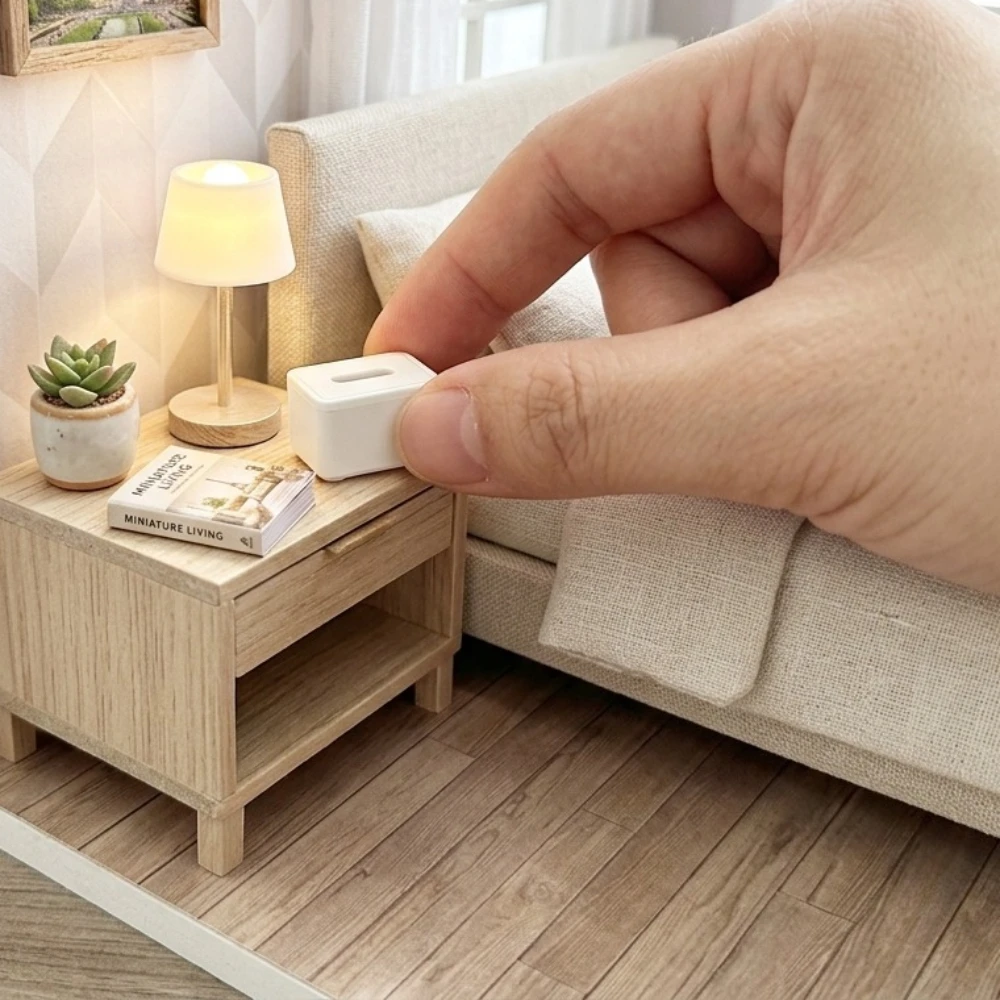 6pcs Miniature Home Decoration Tissue Box, Mini Model Tissue Box, Model Decoration Ornament, Micro Landscape Shooting Prop