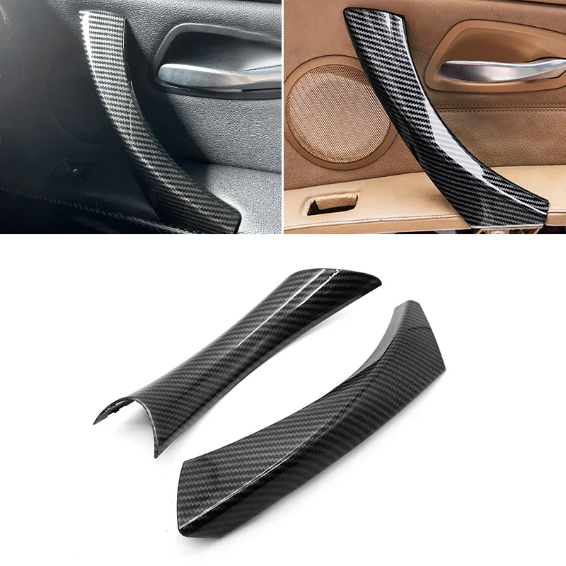 

Car Interior Door Panel Grab Handle Armrest Carbon Texture Cover Trim For BMW 3 Series E90 E91 325 330 318 2004 2005 2006 - 2012