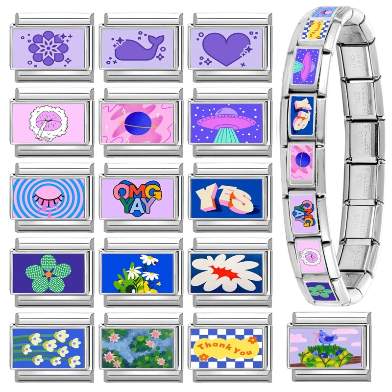 جديد جميل الحيوانات الأليفة القطط والكلاب وصلات سحرية إيطالية تناسب 9 مللي متر سوار الفولاذ المقاوم للصدأ النساء الرجال DIY بها بنفسك صنع المجوهرات