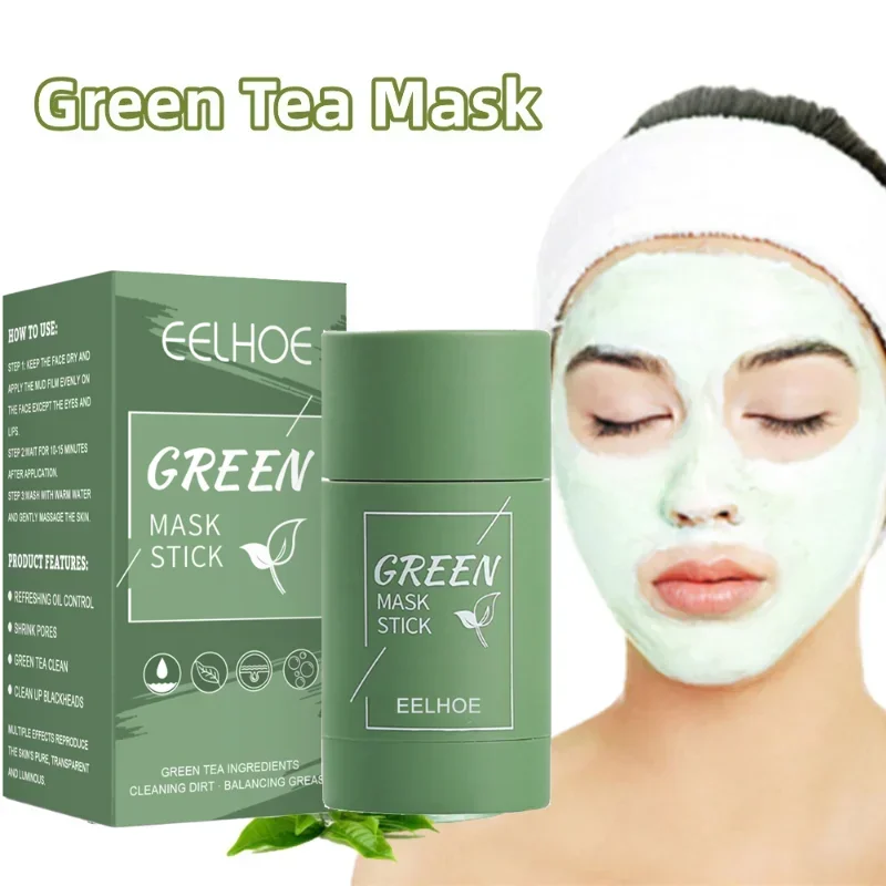 Green Tea Mask Facel Deep Cleaning Masks Stick Moisturizing Shrink Pores Blackhead Acne Facial Film Korean Skin Care Products