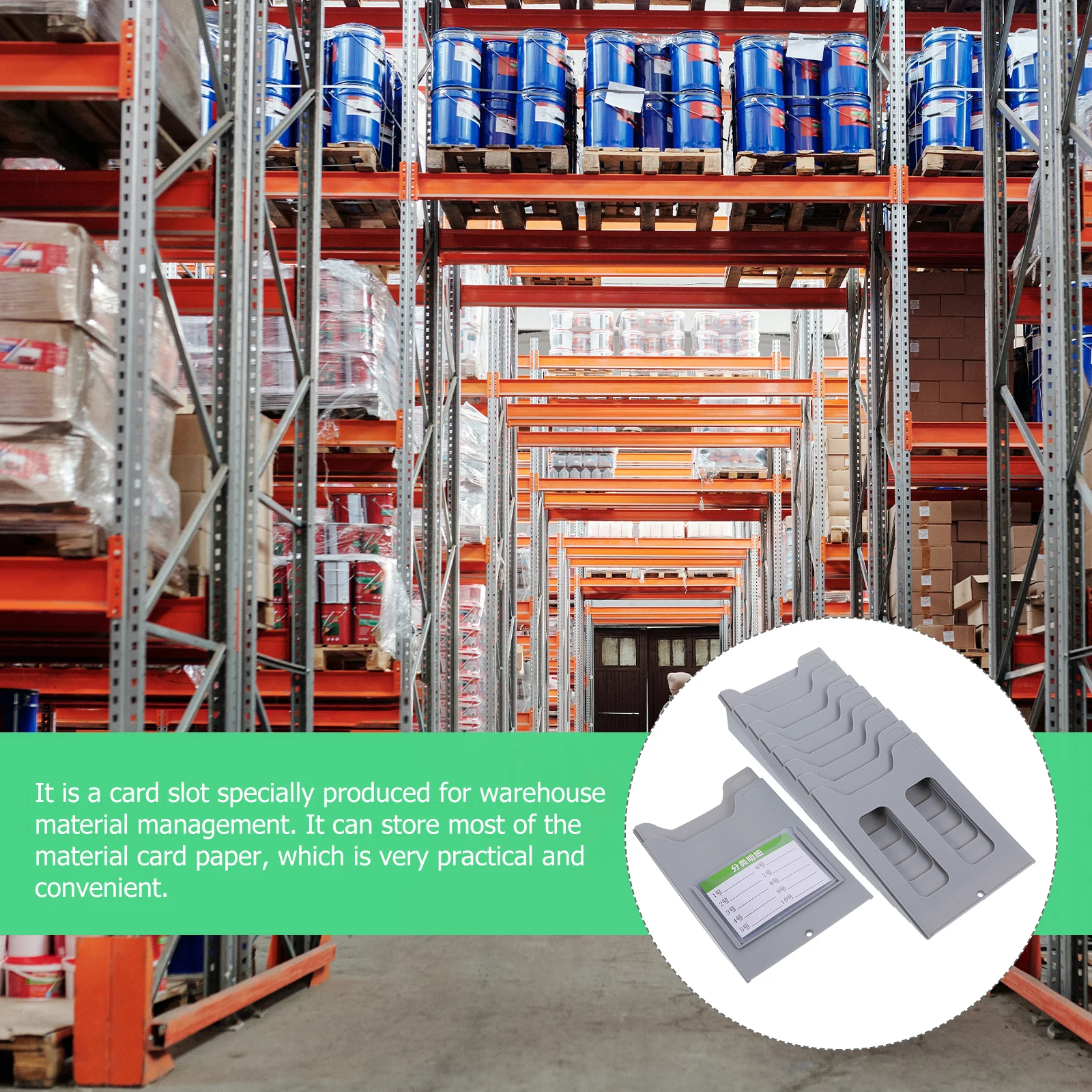 

Material Card Rack Holder 10 Positions PP Stand Warehouse Supplies Organizer Plastic Document Holder Storage Solution