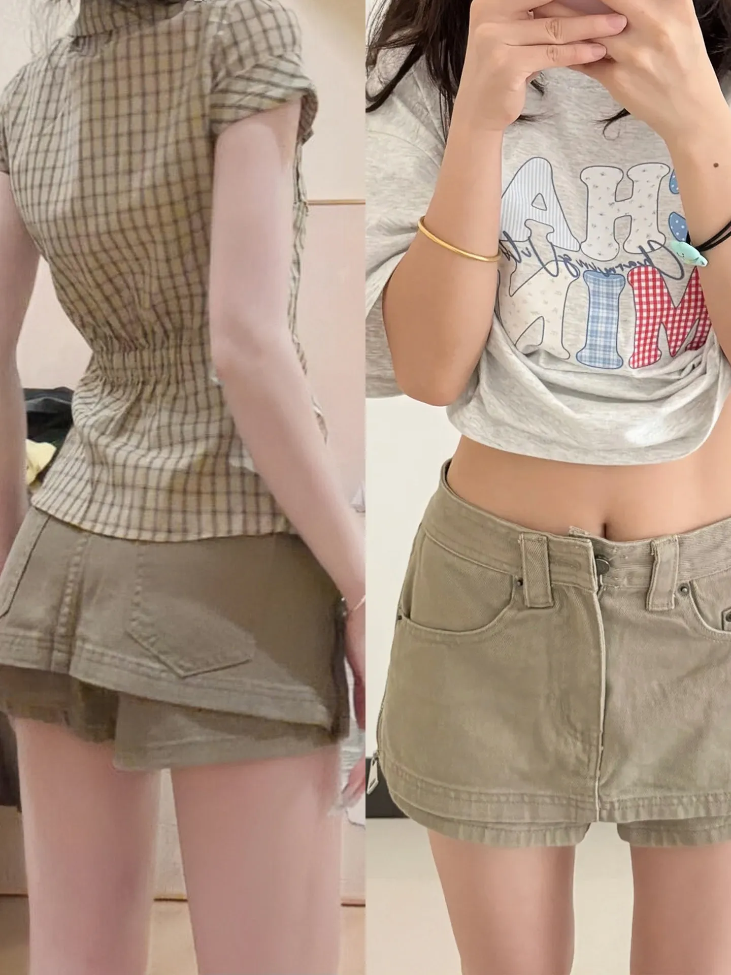 Slimming A-Line  Skirt Jeans Thin High Waist Korean Style Commute Cotton Casual Travel Short Skirt Women's Fashion