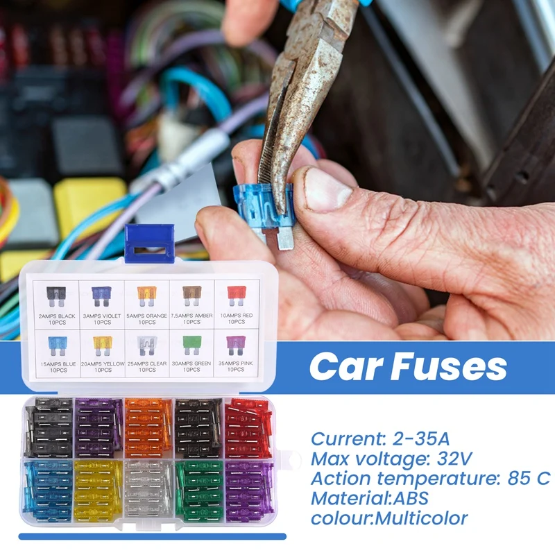 100-teiliges Auto-Sortiment-Set mit kleinem Klingentyp und Profil