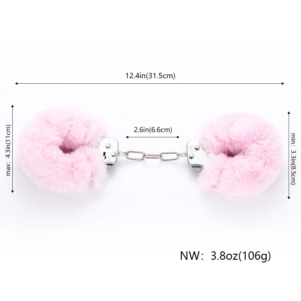 Fluffy Wrist Handcuffs Bracelet Adjustable Role Play Detachable Chain For Women And Couples Adult Sex Toys