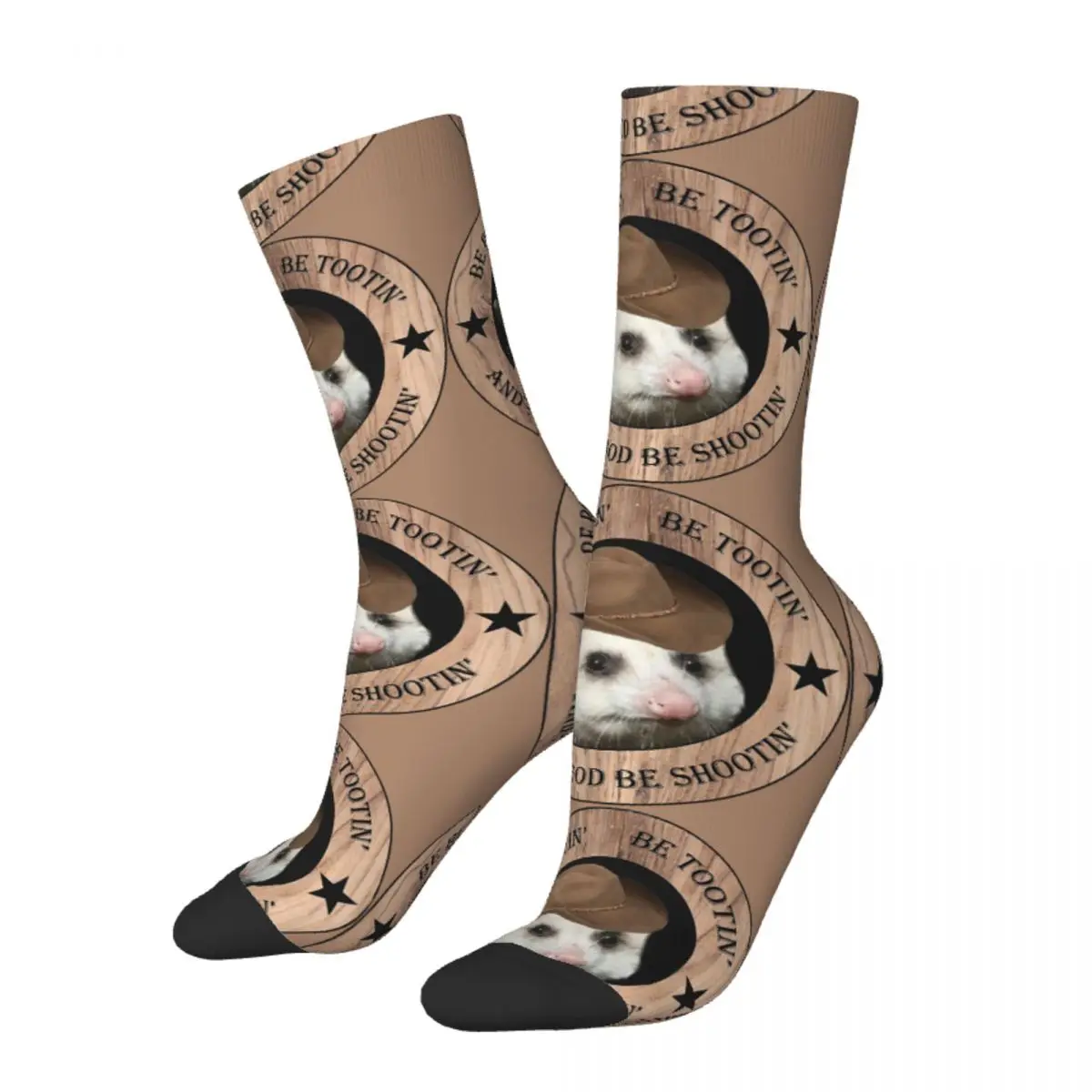 Hip Hop Vintage Rootin Tootin Cowboy Classic Crazy Men's Socks Unisex Opossum Mouse Animal Harajuku Seamless Printed Sock