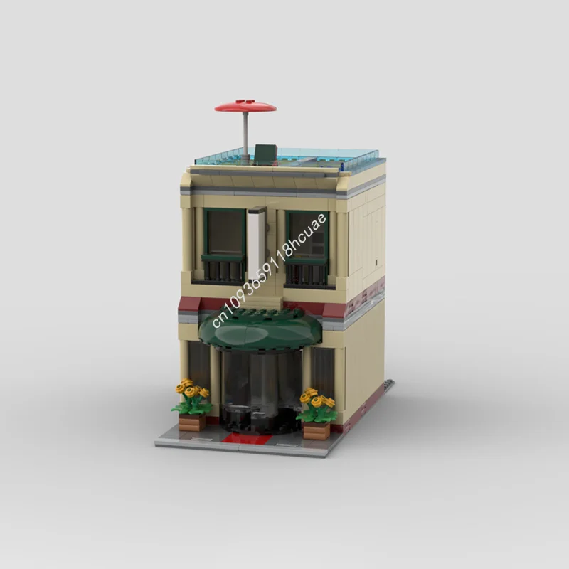 642 Uds. MOC Modular Hotel modelo de bloques de construcción arquitectura DIY juguete Idea educación ladrillo regalos de navidad niños cumpleaños