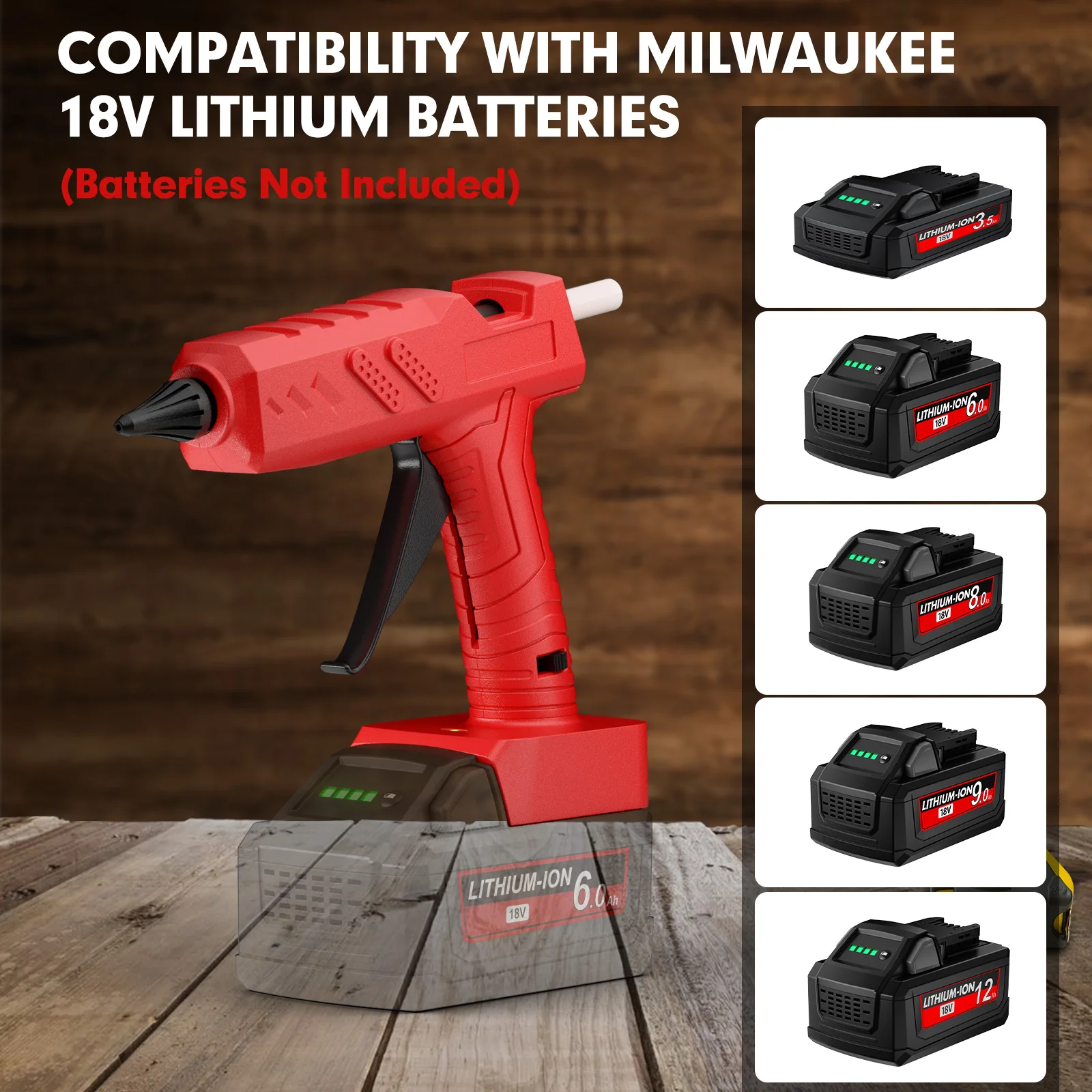 Cordless Electric Hot Melt Glue Gun For Milwaukee 18V Battery Hot Melt Welding With 11mm Glue Stick For DIY Home Power Tool