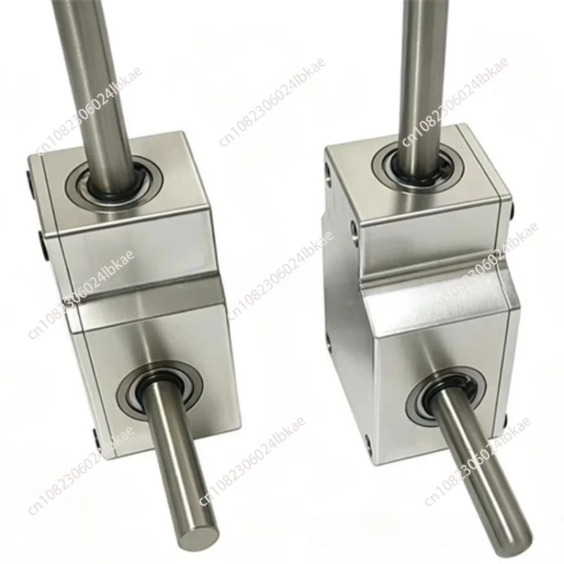 90 Degree Right Angle Gearbox Spiral Bevel Gear Reducer 1:1 Ratio Dual Output Shaft Compact Mini Gearbox 8/10 Series