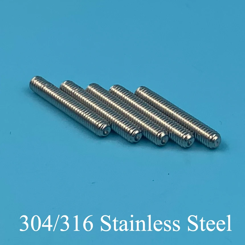 M6 M6*6/10/12/16/20/25/30mm 316 Stainless Steel 316SS DIN916 Inner Hex Hexagonal Socket Allen Head Grub Bolt Cup Point Set Screw