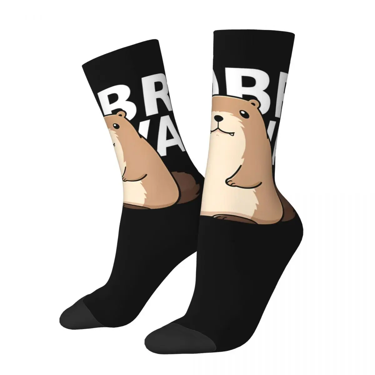 Happy Funny Men's compression Socks Badass Vintage Harajuku Bobr Kunwa Funny Beaver Hip Hop Novelty Pattern Crew Crazy Sock Gift