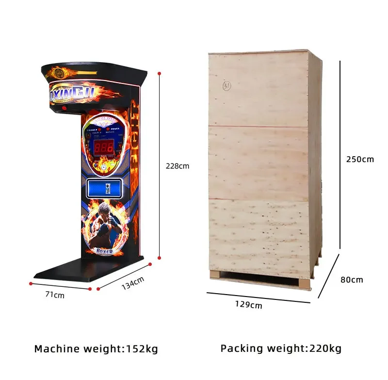 Riteng Customized Indoor Sport Kalkomat Boxer Boxing Machine Arcade Game Coin Operated Arcade Boxing Punch Machine