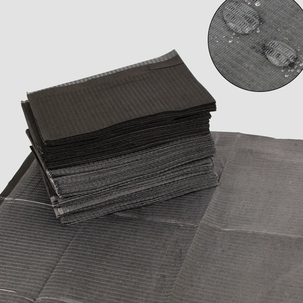 

125Pcs Waterproof Disposable Table Cloth Black Professional Tattoo Desktop Cover Table Mat for Work and DIY Use