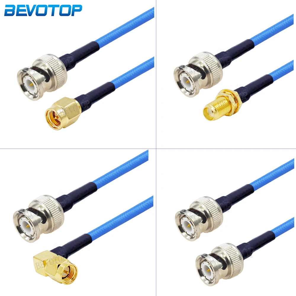 

RG-402 BNC Male Plug to SMA Male/Female RF Connector 0.141 RG402 Blue Jacket Semi Flexible Low Loss 50 Ohm Coaxial Cable