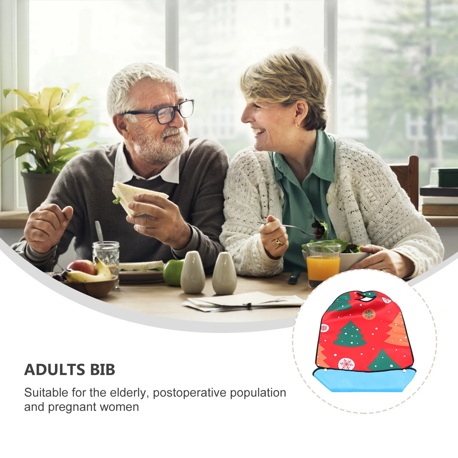 

1Pcs Adult Bib Waterproof Oil-Proof Eating Apron for Elderly Mealtime Protection Feeding Aid Clothing Protector Washable Dining