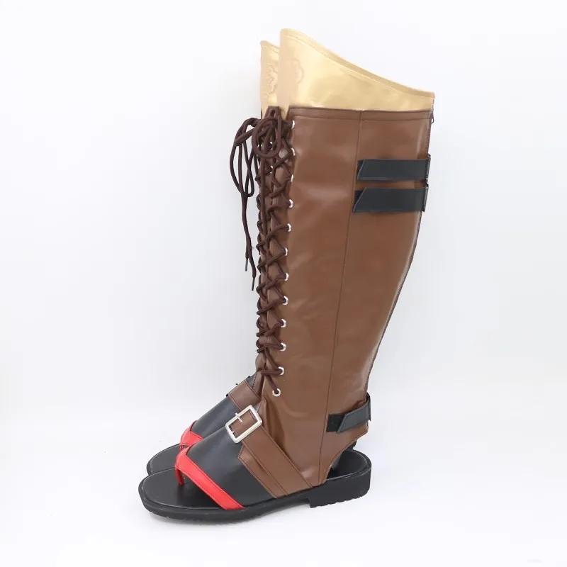 Anime Game Genshin Impact Thoma Goro Cosplay Shoes Fashion Custom Leather Boots 35-48 Size Unisex Halloween Party RolePlay Props